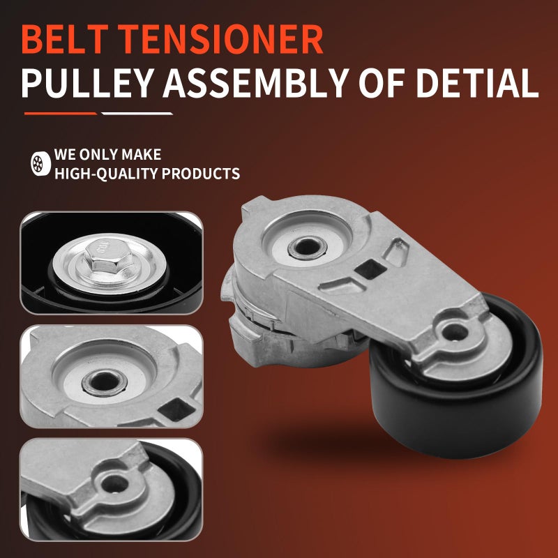 DRIVESTAR Belt Tensioner Pulley Assembly Compatible for 2004-2007 Buick Rainier 2007-2012 Chevrolet Colorado 2004-2006 GMC Canyon 2007-2010 Hummer H3 Replace 89269 38178 12573024 - Image 3